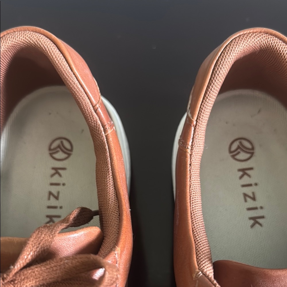 Brown Leather Sneakers with Minimalist Design - Picture 2 of 5